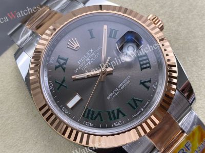 ARF Rolex Datejust 41mm Dandong 3235 Movement Grey Face TT RG Oyster Band Watch